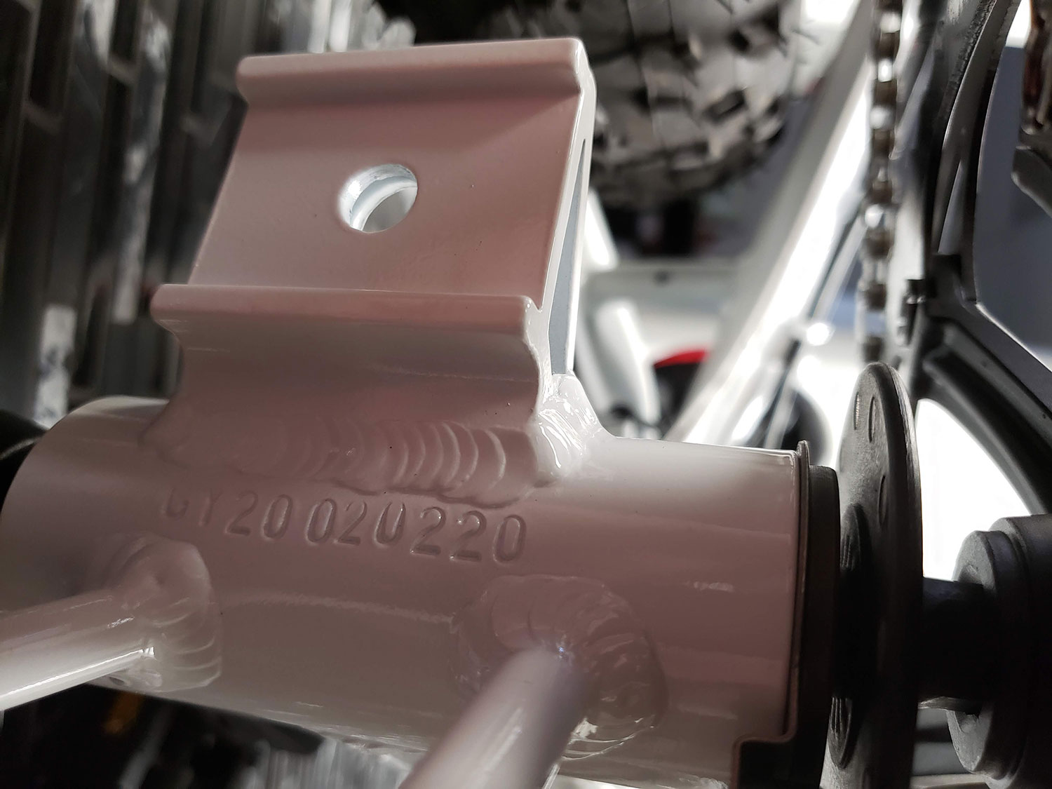 Defiant frame serial-number location below the crank arms